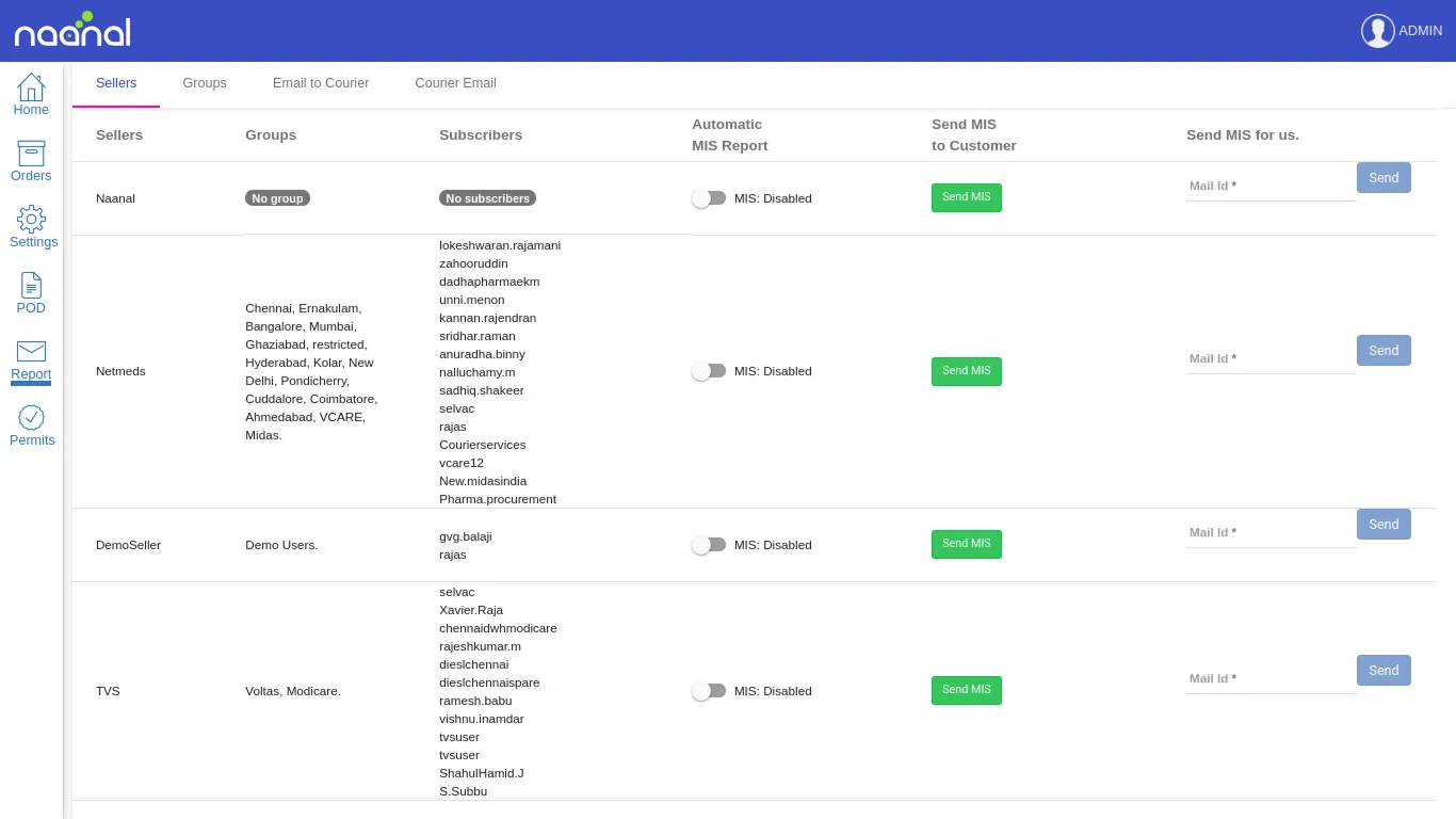 Logistics Admin Panel