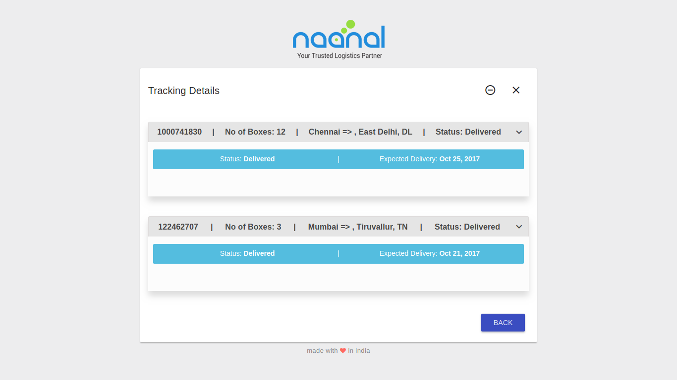 Logistics Tracking