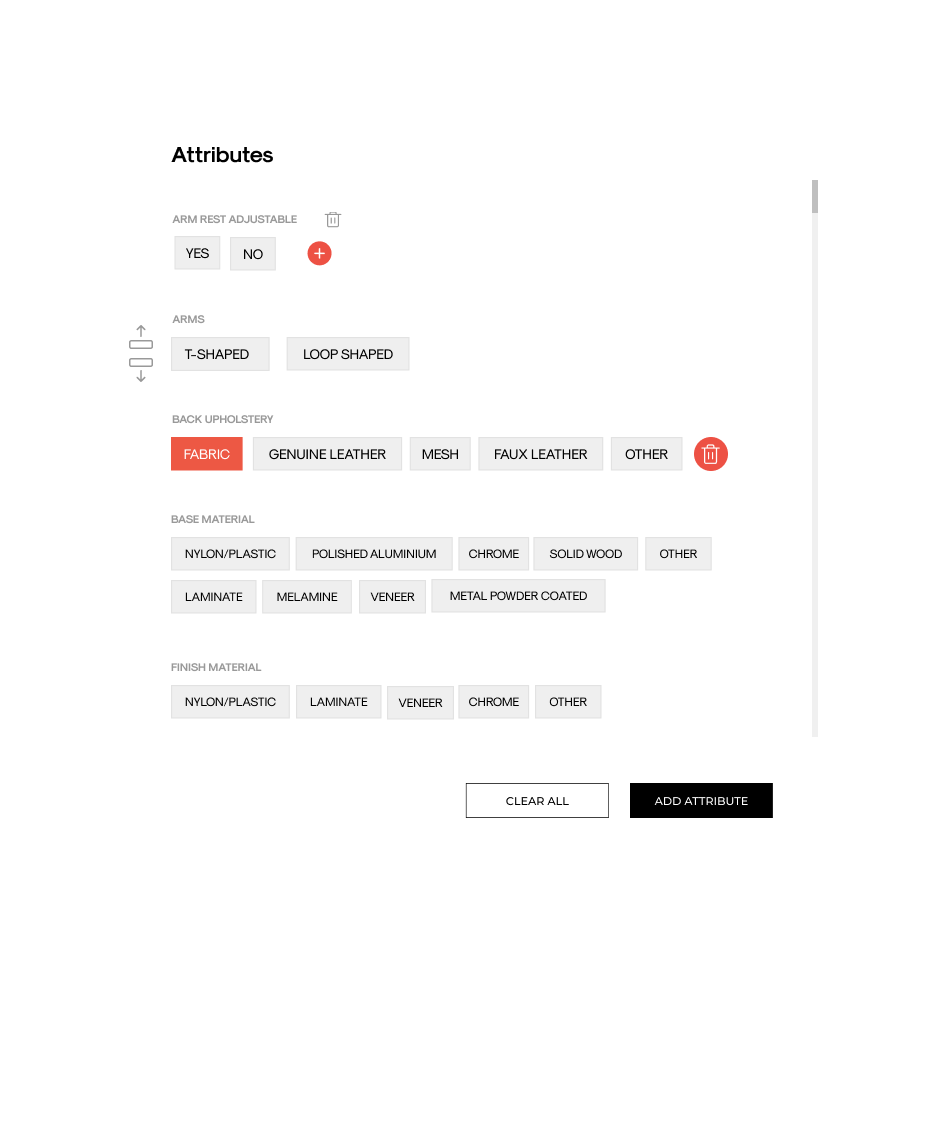 Attributes selector