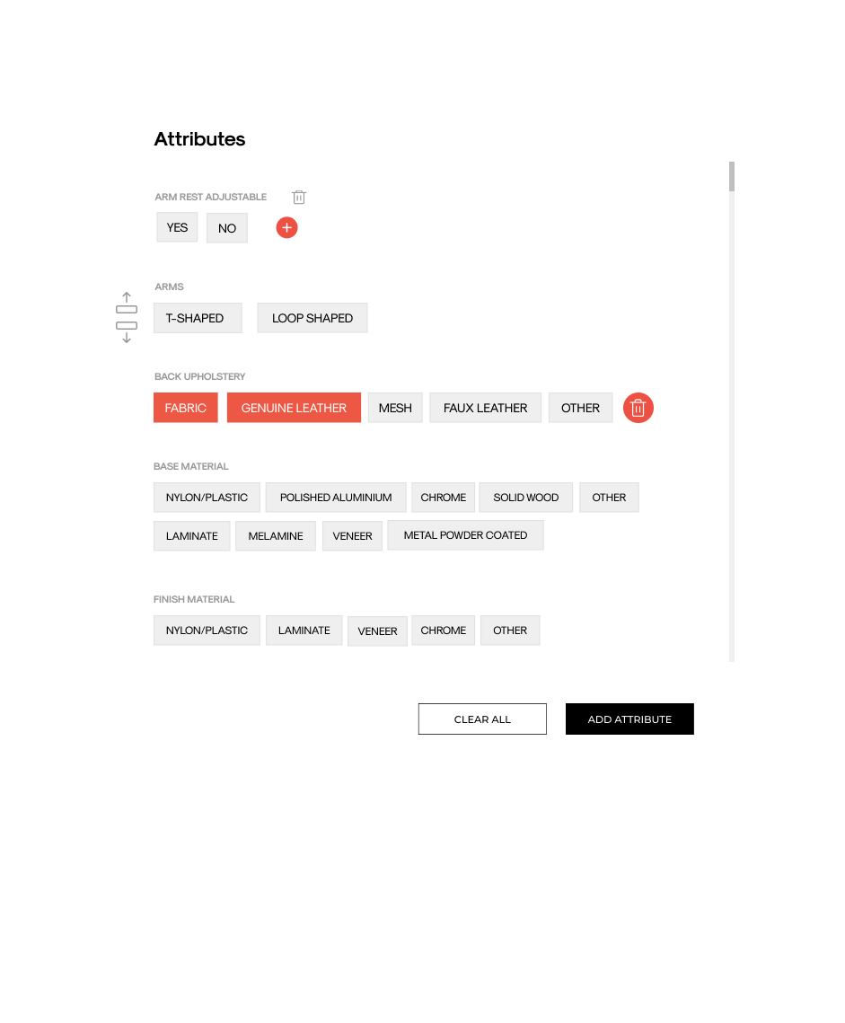 Attributes selector