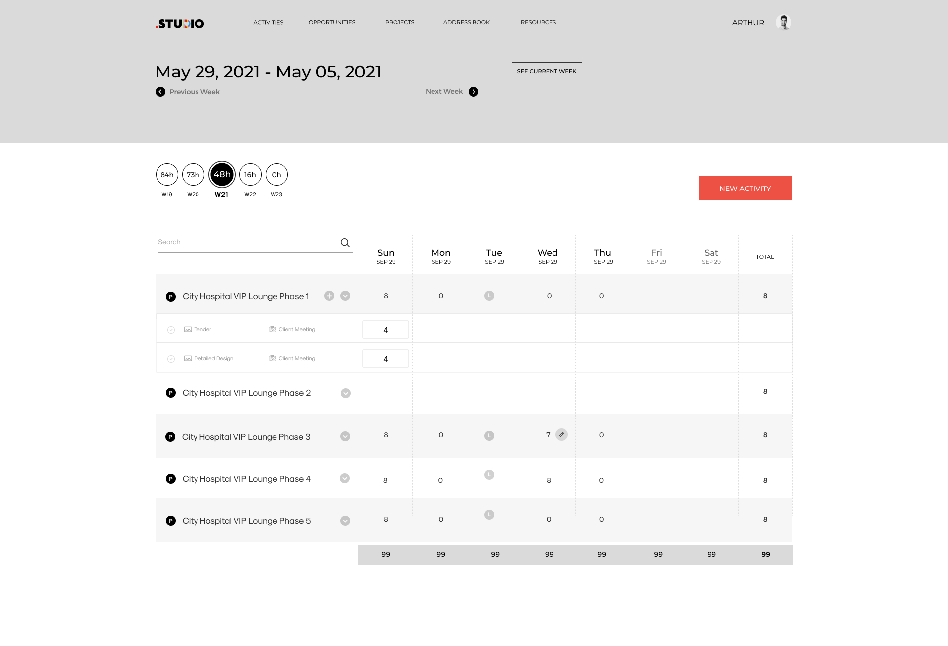 user activity screen 3